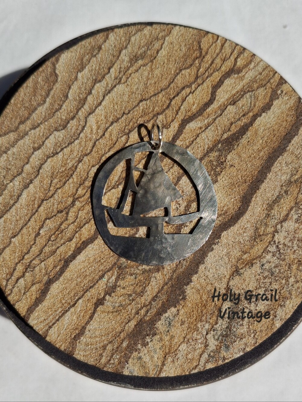 VTG Handcrafted Sterling Silver .925 Cut Out Sailboat Nautical Unisex Pendant